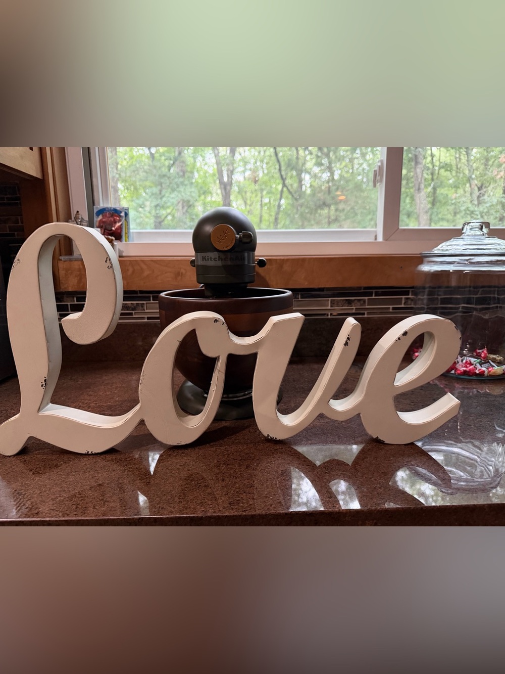 Hobby Lobby White "Love" Script Wall Decor